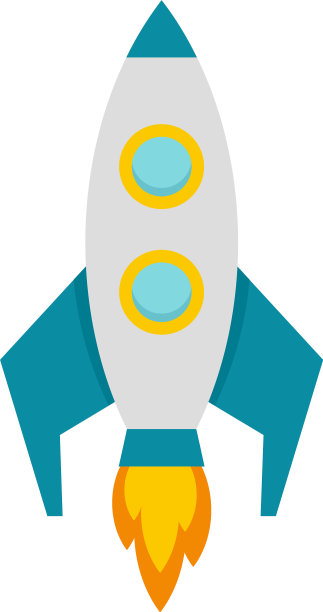 视频游戏火箭图标扁平孤立图片下载