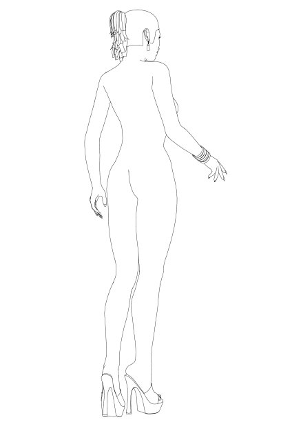 那个轮廓分明的女孩穿着长高跟鞋光着身子站着图片下载