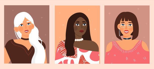 设定不同性别的女性肖像图片下载