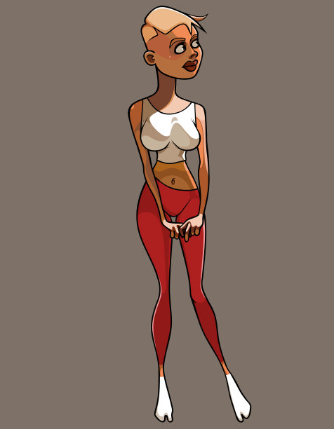 卡通女性短发健身图片下载