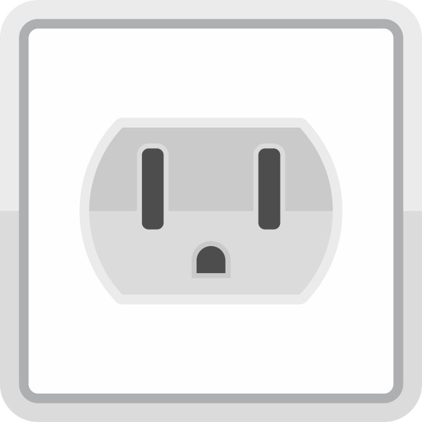 设备电源插座图标扁平隔离图片下载