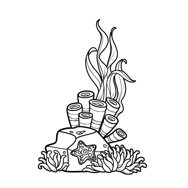 珊瑚和海绵生长的砂岩图片下载