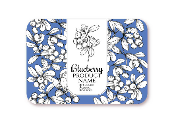 蓝莓成熟浆果模板的产品标签图片下载