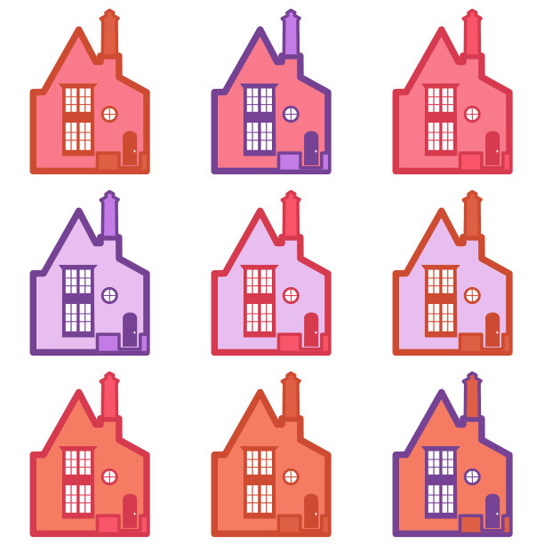 设置了五颜六色的小房子图片下载