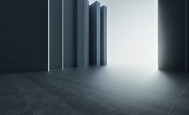 三维渲染混凝土建筑图片下载