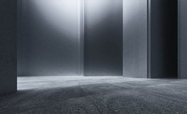 现代空房间内部与混凝土墙图片下载