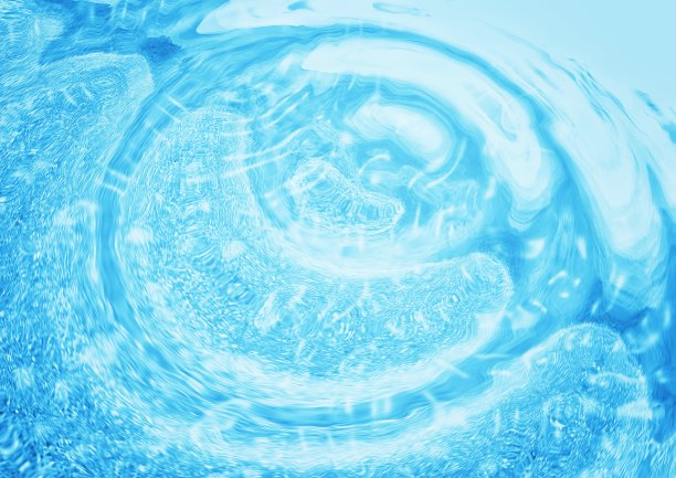蓝色水面上扩散的涟漪的插图图片下载
