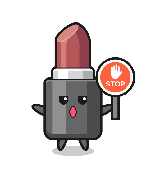 口红人物举着停车标志图片下载