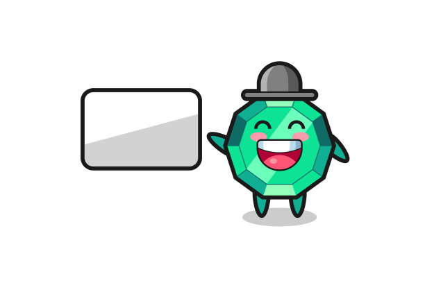 翡翠宝石卡通做展示图片下载