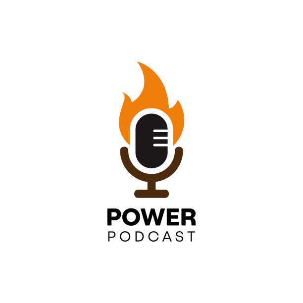 播客标志与火起来和音频麦克风图片下载