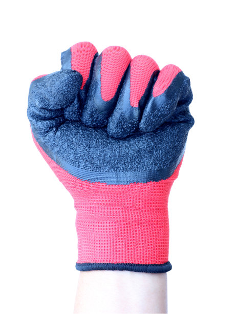 手在手套隔离在白色背景图片下载