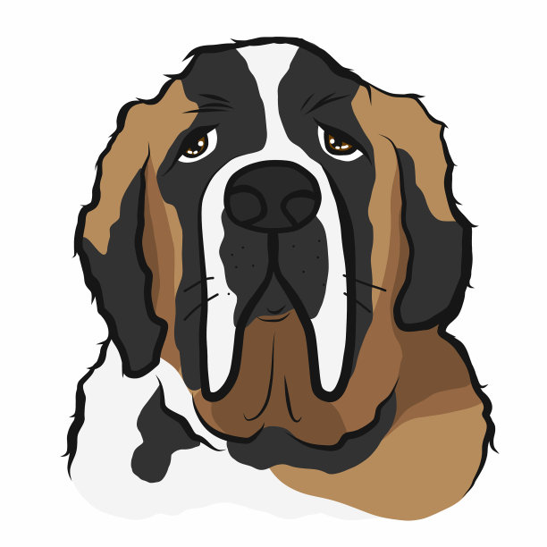 圣伯纳德狗脸卡通图片下载