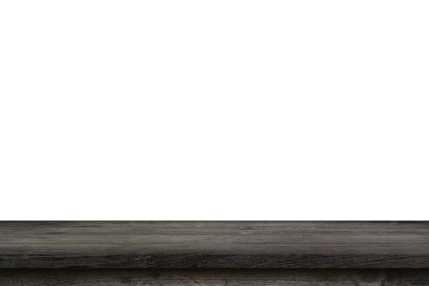 空木桌隔离白色背景和显示蒙太奇复制空间的产品。图片下载