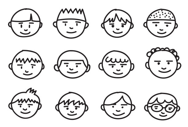 收藏男孩手绘表情符号图片下载