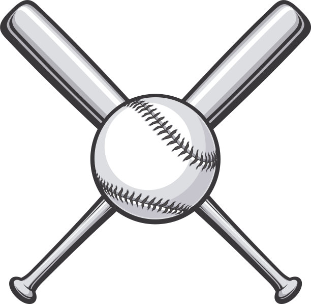 棒球棒与棒球棒交叉图片下载