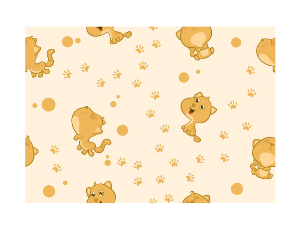 可爱的猫卡通无缝图片下载