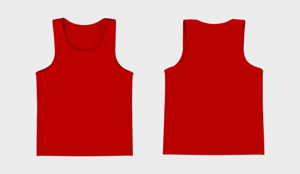 扁平无袖t恤模型在前面和后面的观点图片下载