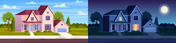 郊区街道上有住宅图片下载