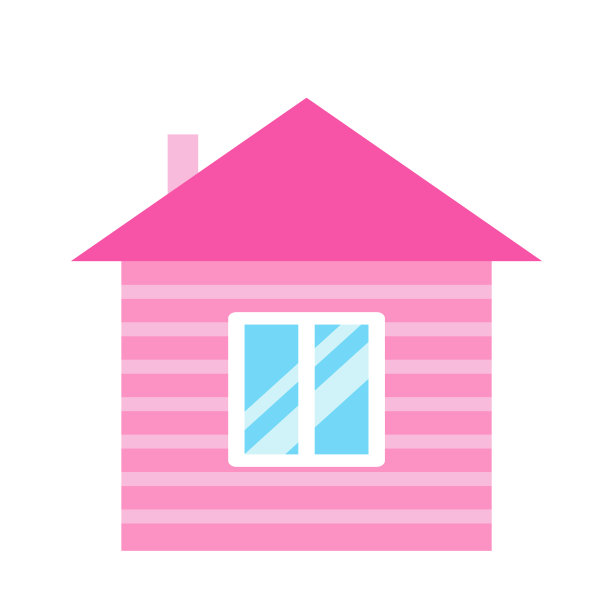 可爱的粉色卡通房子图片下载