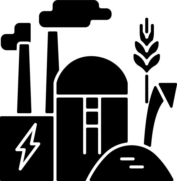 生物质能源生产黑色字形图标图片下载