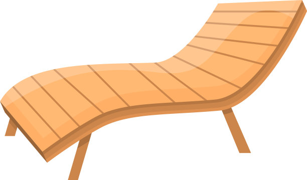 木椅躺椅图标卡通海滩图片下载