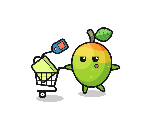 芒果卡通购物车图片下载