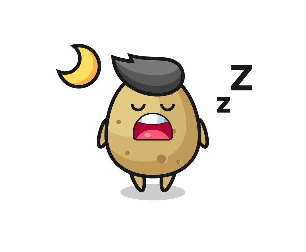 土豆角色晚上睡觉图片下载