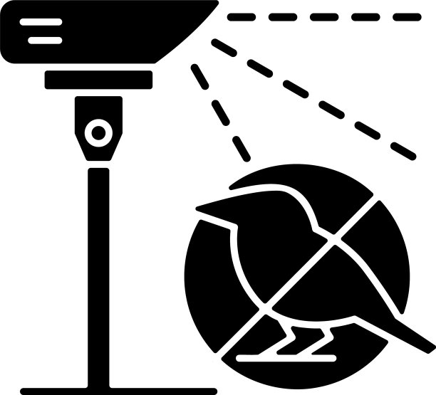 激光稻草人黑色字形图标图片下载