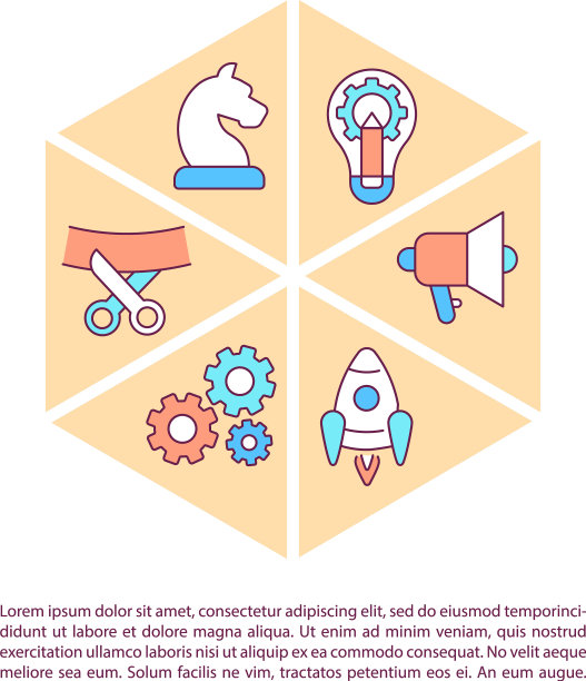 用文本启动项目概念线图标图片下载
