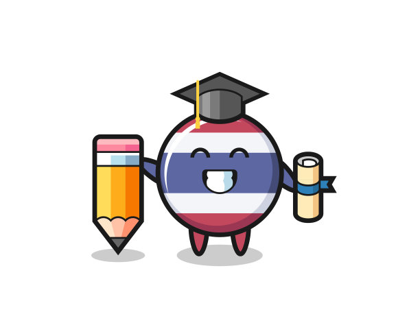 泰国国旗徽章卡通是毕业用的图片下载