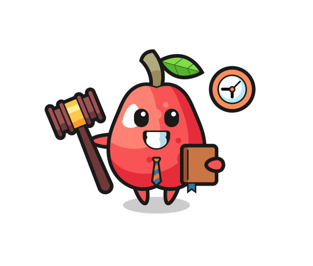 吉祥物卡通水苹果作为裁判图片下载