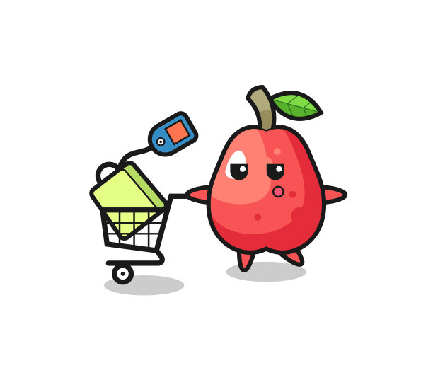 水苹果卡通购物车图片下载