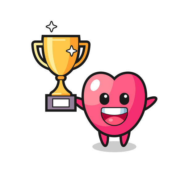 卡通心形符号是快乐的举着图片下载