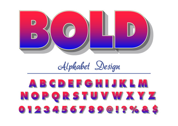 3d字体字母表字体ABC排版图片下载