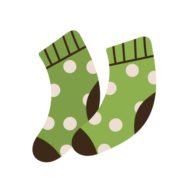 卡通风格的袜子在卡通风格的白色上图片下载