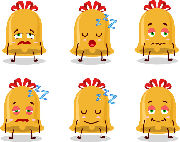 卡通人物圣诞钟带睡意图片下载