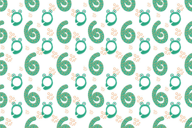 孩子无缝的背景。装饰幼稚的模式。时尚涂鸦插图。卡通风格。6号。图片下载