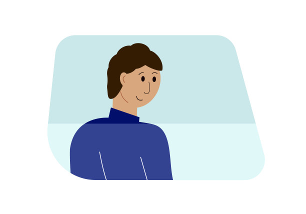 汽车旅行的概念。汽车玻璃后面一个男人的侧面图图片下载