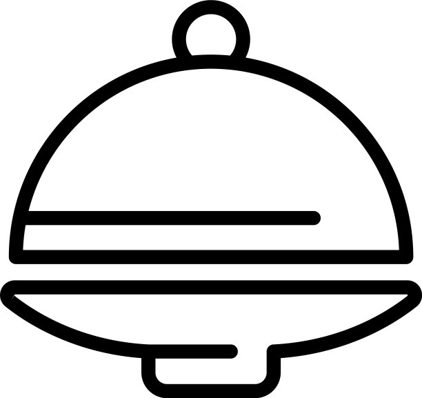 托盘图标勾勒出食物服务员的轮廓图片下载