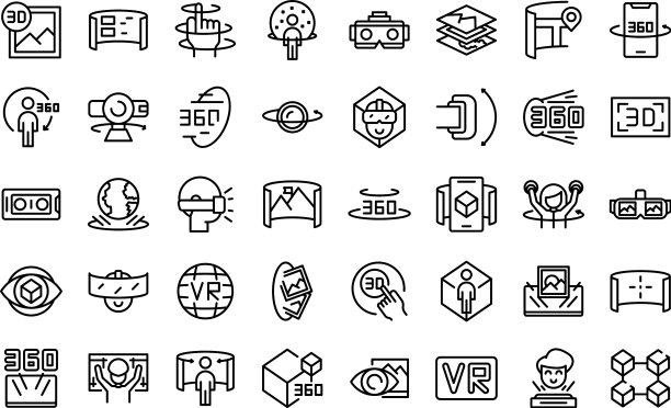 虚拟旅游图标设置大纲视频箭头图片下载