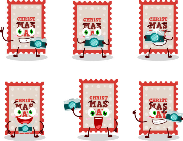 摄影师专业与圣诞节表情符号图片下载