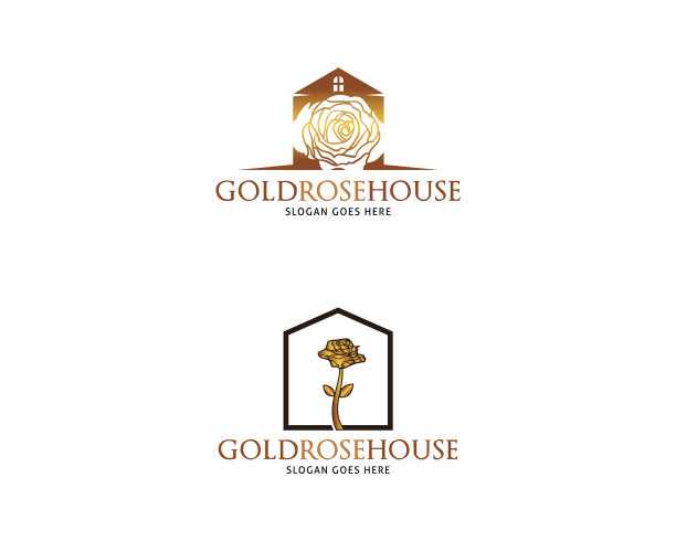 设置金玫瑰屋标志设计模板图片下载