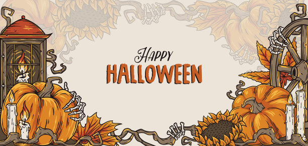 万圣节背景或南瓜秋季恶作剧派对图片下载