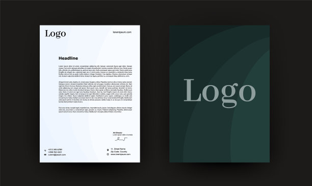 信纸头极简风格的传单业务图片下载