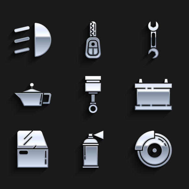 设置发动机活塞喷漆罐汽车制动盘图片下载