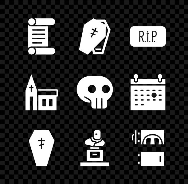 设置法令，羊皮纸卷轴棺材与十字架图片下载