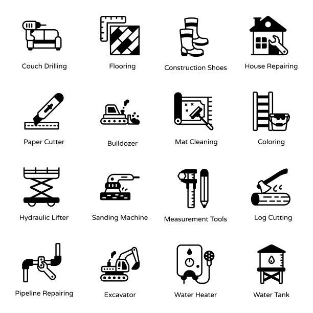 现代建筑立体图标图片下载