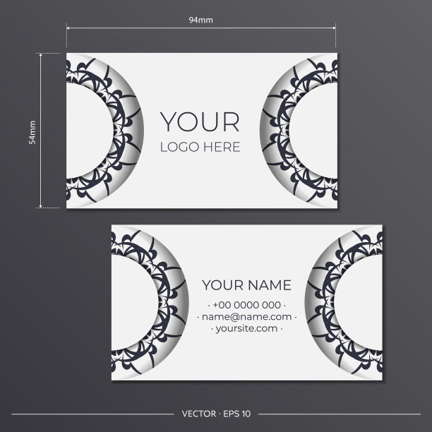 准备白色名片与复古黑色图片下载