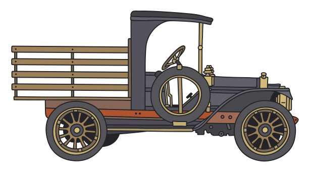 老式黑色卡车图片下载