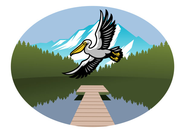 飞过湖面的鹈鹕图片下载